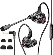 BlueFire Gaming Earphones, 3.5mm Wired Earbuds, Stereo Gaming Earbuds, PC Headset in-Ear Hearphones with Detachable Microphone & Volume Control for PC, Laptop, Phone