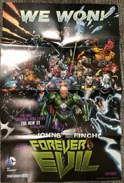 FOREVER EVIL PROMO POSTER (NEW) 2013 DC COMICS GEOFF JOHNS DAVID FINCH