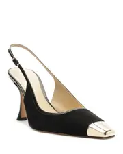 Alexandre Birman Women's Olivia 85 Snip Toe Black High Heel Slingback Pumps
