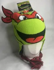 NEW Teenage Mutant Ninja Turtles Beanie Knit Hat Nickelodeon Raphael Red Winter