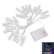 LED Photo Clip Copper String Lights Hanging Picture Peg Clip Fairy Light for Bedroom Party Decor-Colour