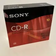 Sony CD-R 80 Minute 10 Pack 700MB 1-48X CDR CD R New Sealed