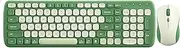 2.4G Wireless Keyboard Mouse Combo, USB Plug and Play,Multimedia, Ergonomic Thin Design Computer Soft Typing Keyboard with Mice Set (Green)