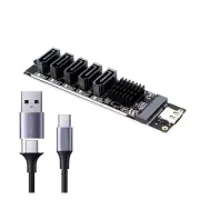TYPE-C to SATA3.0 5 Ports Adapter Converter Card 6Gbps USB10G JM575+JMS5802122