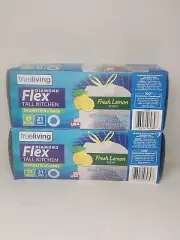 Trueliving Tall Kitchen Trash Bags 13 Gallon Dimond Flex 21 Bags 2 Pack