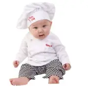 Baby Boy Cook Chef Outfit Romper Fancy Costume Clothes Top Shirts Pants Hat 3PCS