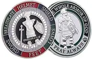 Armor of God Challenge Coin, Prayer Coin Seeking Guidance and Strength for Christian Gifts