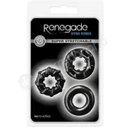 Renegade Black Dyno Rings Stretchy Cockrings 3 Pack