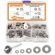 325Pcs Backup Rivet Washers Assortment Kit, Stainless Steel Washers for Blind Po