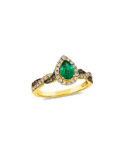 Le Vian Twist Shank 14K 0.55 ct. tw. Diamond & Emerald Ring