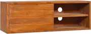 Wall-Mounted TV Cabinet 180cm, Solid Teak Wood TV Unit with Natural Finish, Space-Saving Design for Living Room & Bedroom, Durable Hardwood Construction