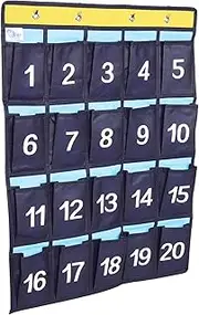STOBAZA Hanging Pocket Chart Classroom Mobile Phone Holder Wall Storage Pouch Numbered Pocket Bag Mobile Phone Chart