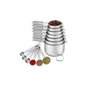 Measuring Cups and Spoons Set 7 Stainless Steel Measuring Cups&6 Stainless St...