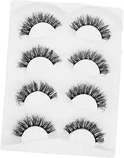 HAPINARY 4 Pairs Eyelashes Soft Light Fake Lash Cosmetic Fake Lashes Women Fake Eyelash Makeup Lash Soft Thick Lashes Fake Lash Natural Lashes Fluffy Lash Extension Black Fiber