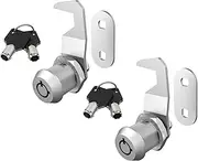 BOZXYE 2 Pack Tool Box Locks with Keys, Cabinet Lock 5/8" Cam Lock Keyed Alike, Mailbox Lock Replacement for Toolbox RV Storage Door, Zinc Alloy