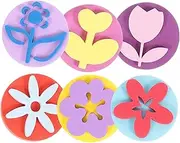 SHINEOFI 6Pcs EVA Painting Sponges Foam Paint Drawing Stamper Art Drawing Tools for Kids Early Learning Accessories DIY Crafts Projects, Random Flower Pattern