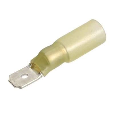 Narva 56324 6.3 X 0.8MM Adhesive Lined Male Blade Terminal Yellow (50 pack)