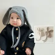 Strap Hat Long Ears Infant Cap Ear Protection Cap Baby Hat Big Ear Spotted