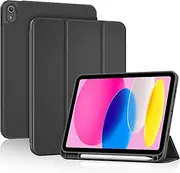 ProCase for iPad (A16) 11th Gen 11 inch 2025/10th Generation 10.9 inch 2022 Case with Pencil Holder, Full Camera Protection Slim Case with Soft TPU Back Cover -Black