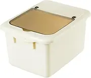 CATIEBYE Rice Container with Clear Lid Airtight Grain Storage Bucket for Cereal and Dry Food Capacity Rice Dispenser for Kitchen Organization Creamy Made of Material