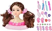 Styling Head Doll | Beauty Salon Set for Pretend Play | Makeup Doll Head Toy | Kids Hairdressing Set | Makeup Hairdressing Styling Head Toy | Educational Pretend Play for Birthday