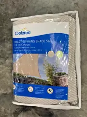 NEW Shade Sail Coolaroo Ready-To-Hang Shade Sail Triangle 11ftx 10in PEBBLE