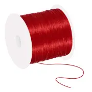 66Yard Flat Stretchy Bracelet String 1mm Elastic Beading Cord Red