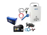 Kings Portable Gas Hot Water System+138AhAGM Deep Cycle Battery+Maxi Battery Box