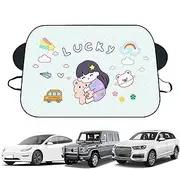 Car Cover for Snow - Cartoon Design Windshield Cover | Multi-Purpose Car Accessories for Trucks SUV MPV