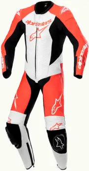 Alpinestars Gp Plus V2, leather suit 1pcs. kids , color: Neon-Red/White/Black , size: 150