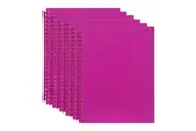 6PK Marbig 20-Pocket A4 Refillable Document File Holder Display Book - Pink