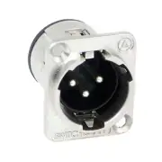 Switchcraft E3MST - 3 Pin Male XLR Chassis Mount "D" Solder PCB Pins - 2403