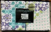 Cynthia Rowley Blue Purple Floral Quilted Standard Sham Set Of 2 Pillow