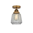 Innovations Chatham 1 Light 6" Semi-Flush, BB/Clear,Ribbed - 288-1C-BB-G142