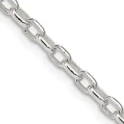 22 Inch Sterling Silver 3.2mm Oval Fancy Rolo Chain