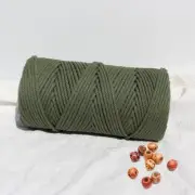 Macrame Cord 4mm 100m Olive Green 1 Pack,Natural Cotton Rope for Colorful Mac...