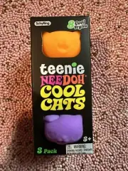 NeeDoh Teenie Cool Cats Stress Toys 3-Pack (3 RANDOM Colors!) By Schylling BN