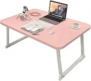 Ergonomic ，Folding Computer Desk Home Office PC Table Foldable Writing Study Desk No Assembly Required(Pink)