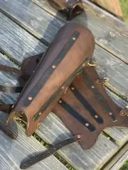 medieval leather patti Greaves - leather armor for LARP and Cosplay