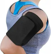 Adorila Running Phone Holder Armband, Lightweight Cell Phone Armband Holder Compatible with iPhone 15 14 13 12 11 Pro Max (XL, Black)