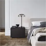 Mushroom Decor Night Light, Small Table Lamp, Smoke Gray Glass Table Lamp,Shape Nightstand Lamp Plug in Art Deco Dome Table Lamp for Bedroom Living Room Dining Room Bedside