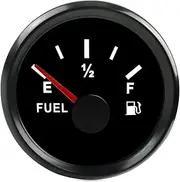 ANODZU 0-90 ohm Fuel Gauge 52mm Dial LED Backlight Waterproof Universal for Car Boat Marine Motorcycle Tractor Generator Yacht, Black Fuel Level Gauge Fuel Tank Meter Gauge