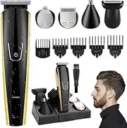 5-in-1 Beard Trimmer for Men - Hair Clippers Cordless, Electric Grooming Kit for Bear/Hair/Face/Nose/Ear, USB Rechargeable Waterproof Body Hair Trimmer for Quick Cut, Gifts for Husband Father