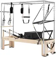 Lifespan Fitness Contour Cadillac Pilates Reformer with Full Trapeze Table (Black)