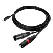 USB C to 2XLR Male Cable for Reliabled Audiory Connection 100CM