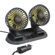 Dual Head Car Dashboard Cooling Fan Cigarette Lighter Socket 3 Speeds Portable (for: Fiat)