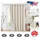 Extra Wide 100"x108" Light Filtering Linen Curtain with Grommet - Privacy Design