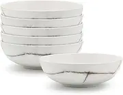salt&pepper Marble Pasta Bowls - Set of 6 - White - Pasta Bowls Soup Bowls