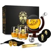 ® - Skull Decanter Set - Whiskey Set - 0.9L - Includes 2 Stainless Steel Whis...
