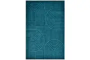 Contemporary Handwoven Wool Rug - Integra 6230 - Turquoise